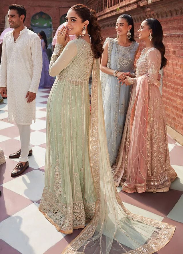 Mushq Embroidered Chiffon Suits Unstitched 3 Piece MQ25MR BOM-15 Shahana - Formals Collection