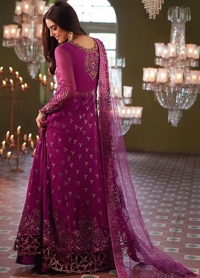 Mushq Embroidered Chiffon Suits Unstitched 3 Piece MQ25MR BOM-16 Shehrzad - Formals Collection