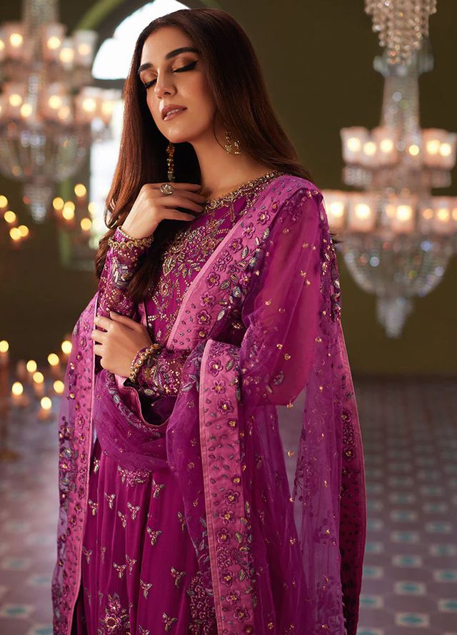 Mushq Embroidered Chiffon Suits Unstitched 3 Piece MQ25MR BOM-16 Shehrzad - Formals Collection