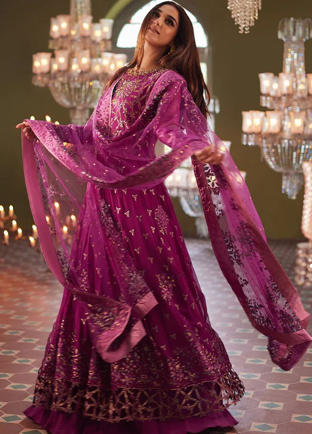 Mushq Embroidered Chiffon Suits Unstitched 3 Piece MQ25MR BOM-16 Shehrzad - Formals Collection