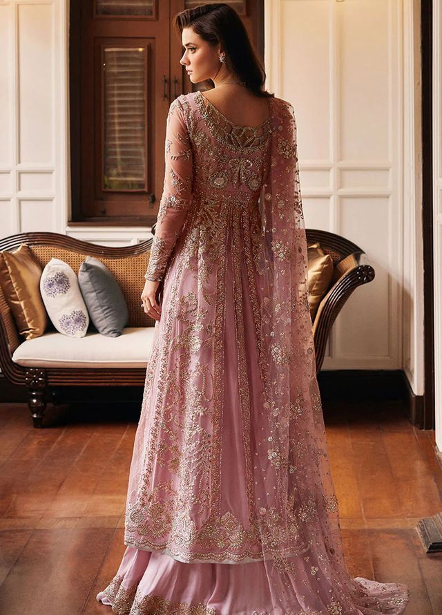 Mushq Embroidered Net Suits Unstitched 3 Piece MQ25MR BOM-04 Luster - Formals Collection