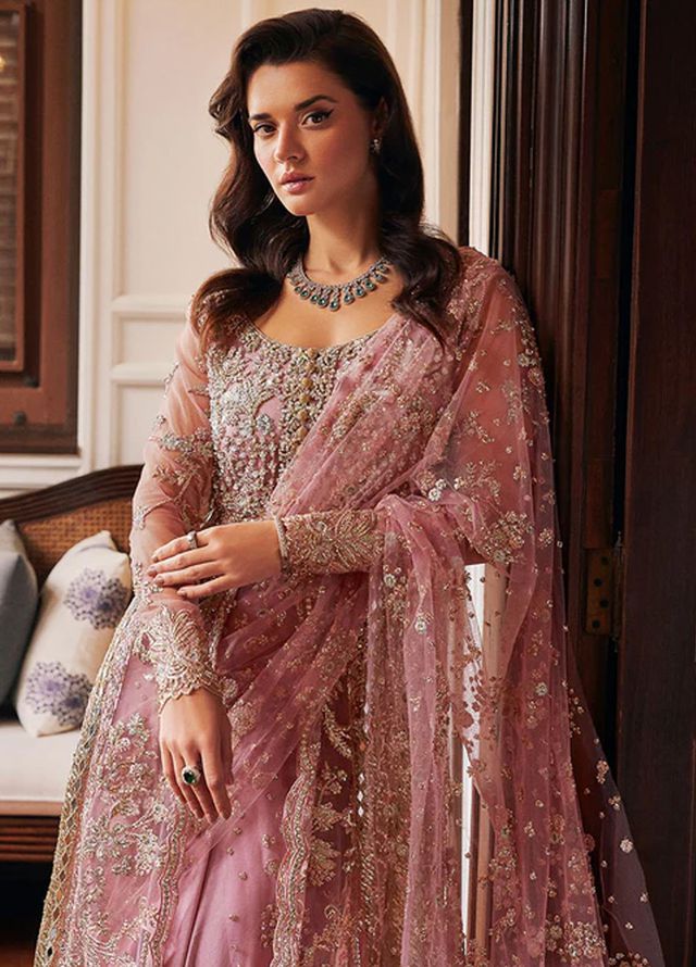 Mushq Embroidered Net Suits Unstitched 3 Piece MQ25MR BOM-04 Luster - Formals Collection
