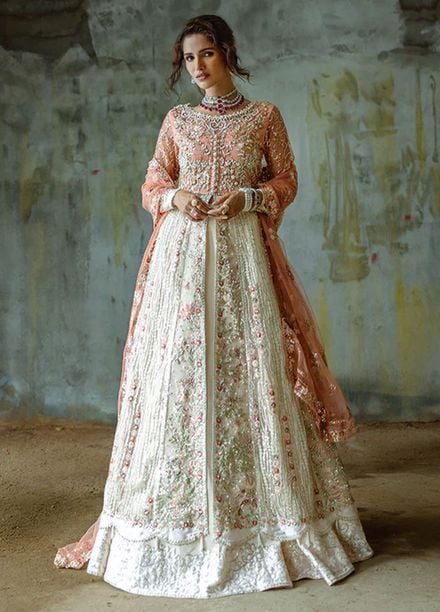Mushq Embroidered Net Suits Unstitched 3 Piece MQ25MR MWD-01 Galaxy Gown - Formals Collection