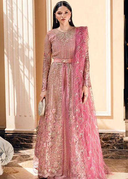 Mushq Embroidered Net Suits Unstitched 3 Piece MQ25MR MWD-04 Bonafide - Formals Collection