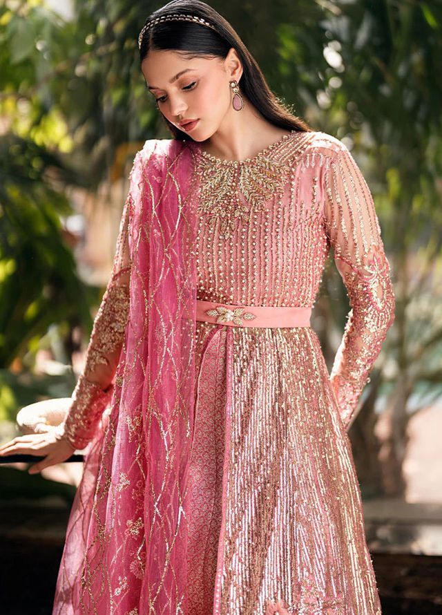 Mushq Embroidered Net Suits Unstitched 3 Piece MQ25MR MWD-04 Bonafide - Formals Collection