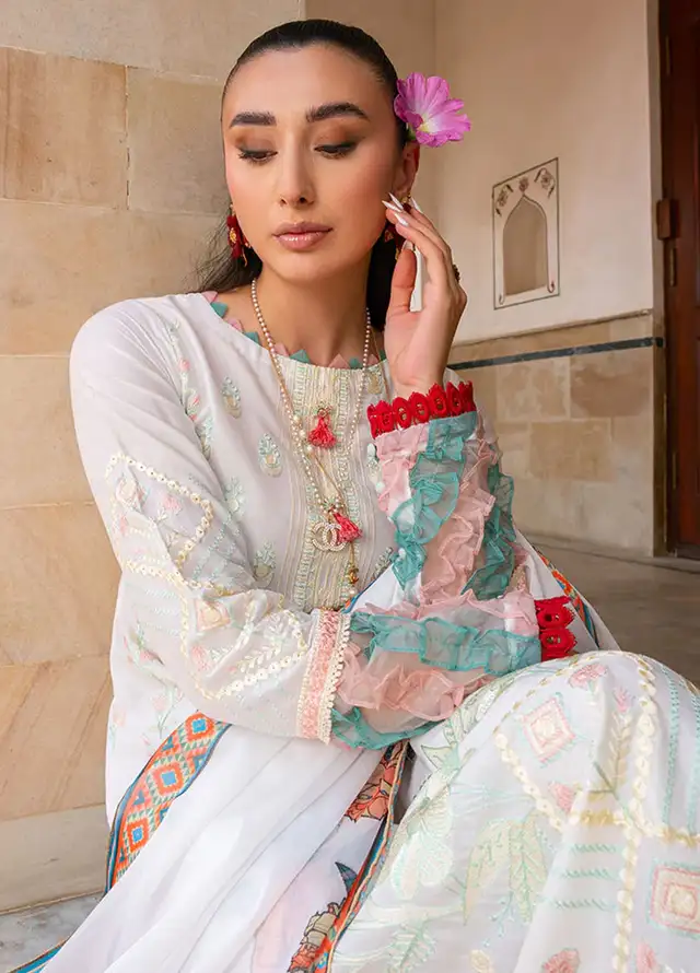 Naayas Embroidered Lawn Suit Unstitched 3 Piece NS24E Tulip - Summer Collection