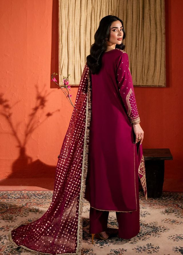 Neeshay Pret Embroidered Raw Silk 3 Piece Suit RS-01