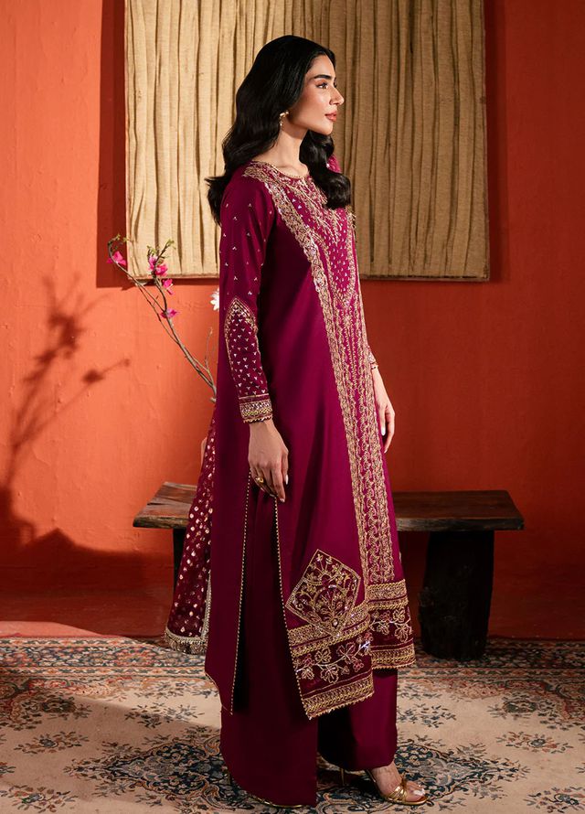 Neeshay Pret Embroidered Raw Silk 3 Piece Suit RS-01