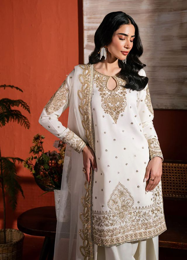 Neeshay Pret Embroidered Raw Silk 3 Piece Suit RS-02