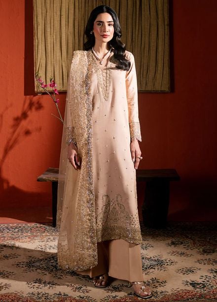 Neeshay Pret Embroidered Raw Silk 3 Piece Suit RS-05