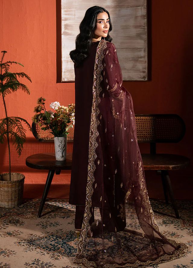 Neeshay Pret Embroidered Raw Silk 3 Piece Suit RS-06