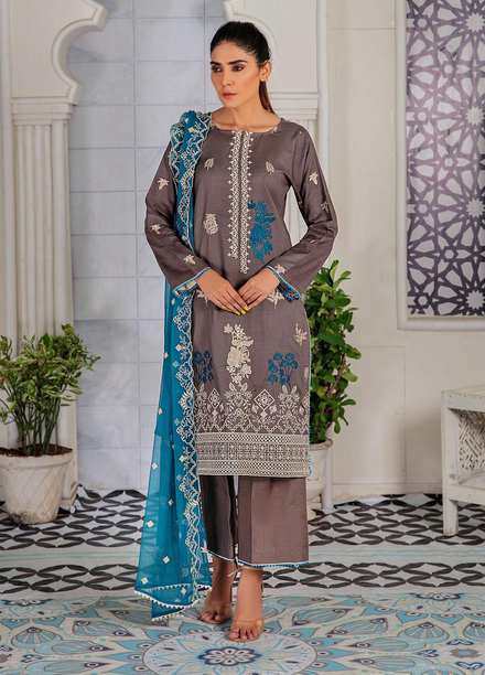 Noir By Humdum Embroidered Linen Suits Unstitched 3 Piece HD22N D-07 - Winter Collection