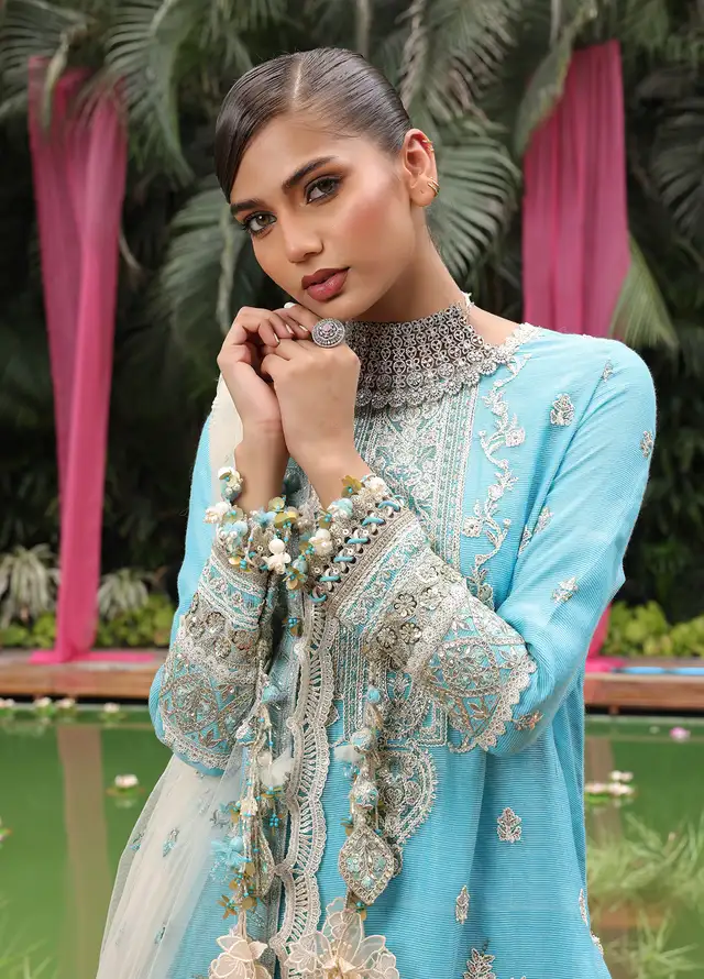 Nora By Salitex Embroidered Yarn Suit Unstitched 3 Piece SUNS24NO011UT - Formal Collection