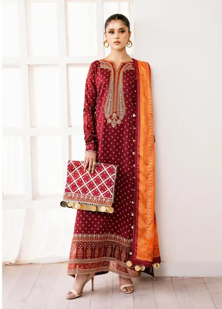 Noura By Bin Ilyas Printed Viscose Suit Unstitched 3 Piece BI24NV 72 B - Winter Collection