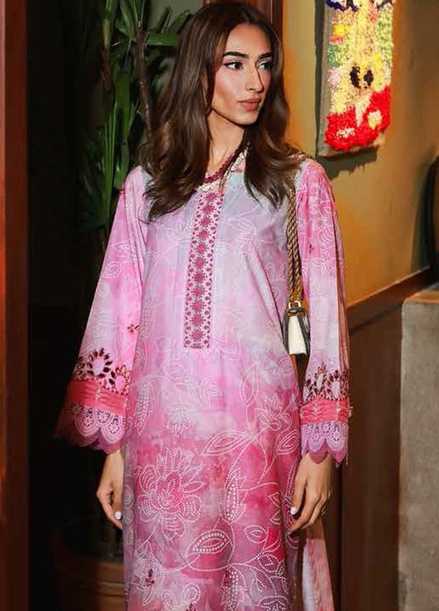 Nureh Chikankari Lawn Suits Unstitched 2 Piece NU25BRU NU2-175 - Summer Collection