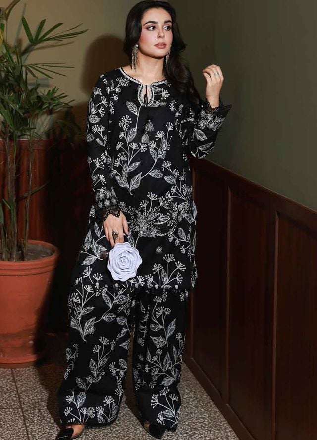 Nureh Chikankari Lawn Suits Unstitched 2 Piece NU25BRU NU2-181 - Summer Collection