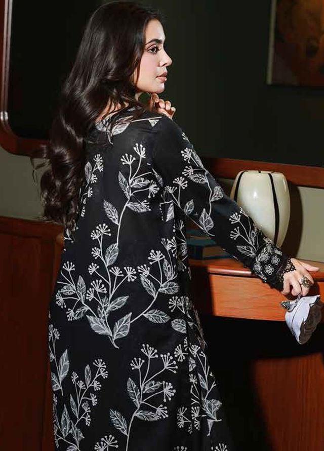 Nureh Chikankari Lawn Suits Unstitched 2 Piece NU25BRU NU2-181 - Summer Collection