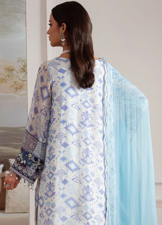 Nureh Embroidered Chiffon Suits Unstitched 4 Piece Suit NU25AU AM-28 - Luxury Collection 