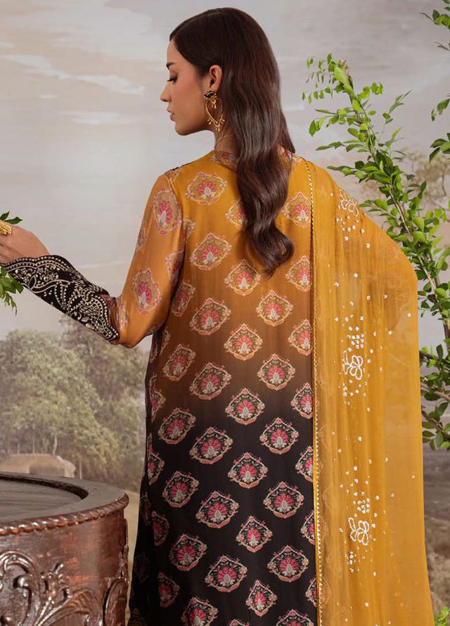 Nureh Embroidered Chiffon Suits Unstitched 4 Piece Suit NU25AU AM-30 - Luxury Collection 