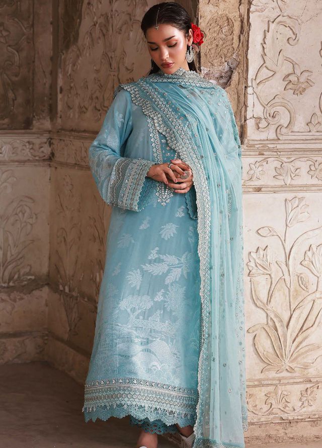 Nureh Embroidered Jacquard Suits Unstitched 3 Piece NU25MJ D-02 NJ-102 - Festive Collection