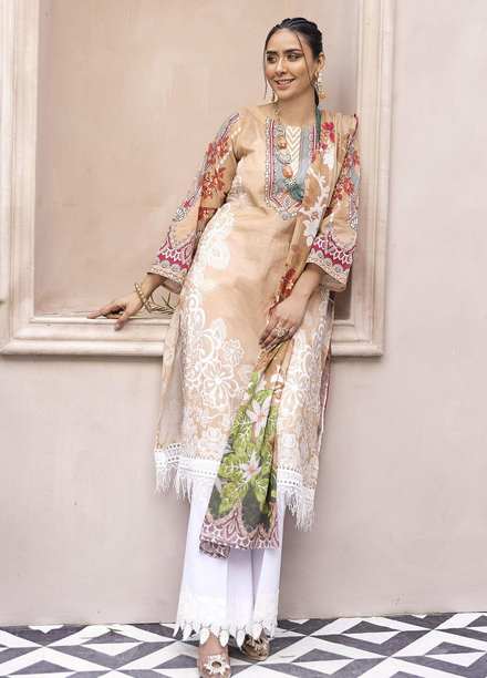 Nuriyaa Printed Lawn Suits Unstitched 3 Piece NR22KS D1 (B) - Summer Collection
