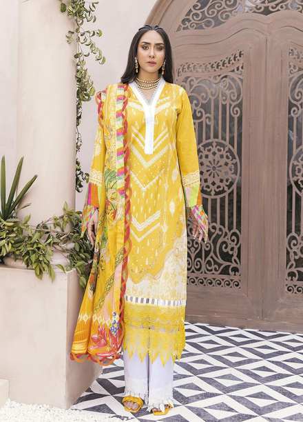 Nuriyaa Printed Lawn Suits Unstitched 3 Piece NR22KS D12 - Summer Collection
