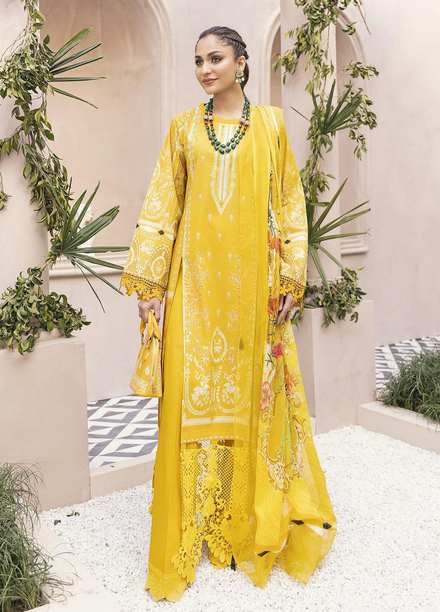 Nuriyaa Printed Lawn Suits Unstitched 3 Piece NR22KS D3 (B) - Summer Collection