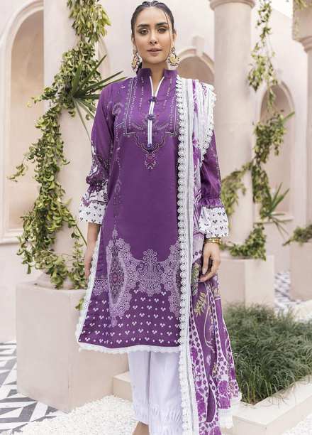 Nuriyaa Printed Lawn Suits Unstitched 3 Piece NR22KS D5 (B) - Summer Collection