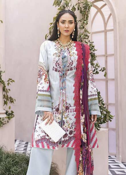 Nuriyaa Printed Lawn Suits Unstitched 3 Piece NR22KS D6 - Summer Collection