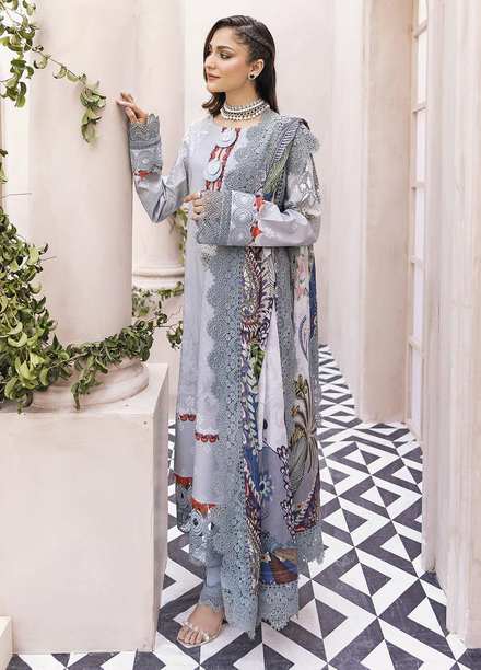 Nuriyaa Printed Lawn Suits Unstitched 3 Piece NR22KS D7 (A) - Summer Collection
