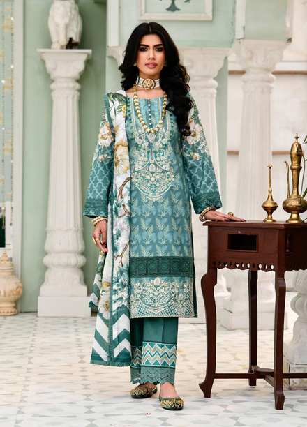 Nuriyaa Embroidered Lawn Suits Unstitched 3 Piece NR22MH AZAAR - Eid Collection