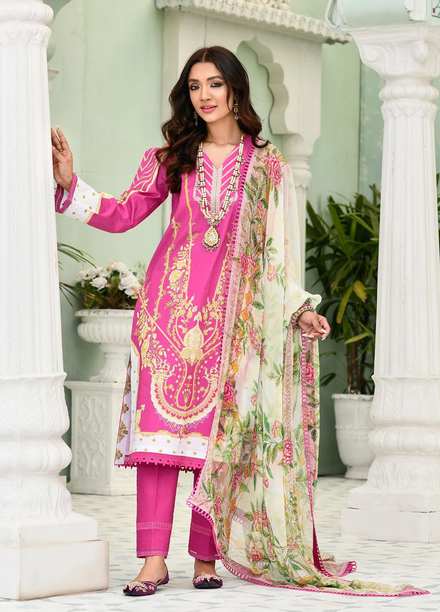 Nuriyaa Embroidered Lawn Suits Unstitched 3 Piece NR22MH DINA - Eid Collection