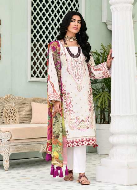 Nuriyaa Embroidered Lawn Suits Unstitched 3 Piece NR22MH MAHSA - Eid Collection