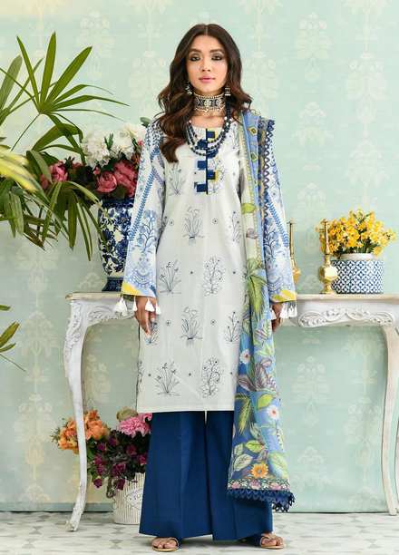 Nuriyaa Embroidered Lawn Suits Unstitched 3 Piece NR22MH NAAZ - Eid Collection