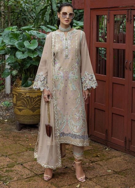 Nuvera by Mushq Hemline Embroidered Raw Silk Suits Unstitched 3 Piece MQ25NF D-04 Ardena - Festive Collection