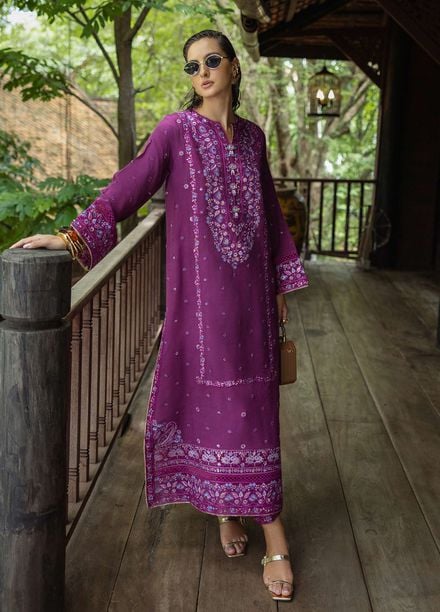 Nuvera by Mushq Hemline Embroidered Raw Silk Suits Unstitched 3 Piece MQ25NF D-05 Avenelle - Festive Collection