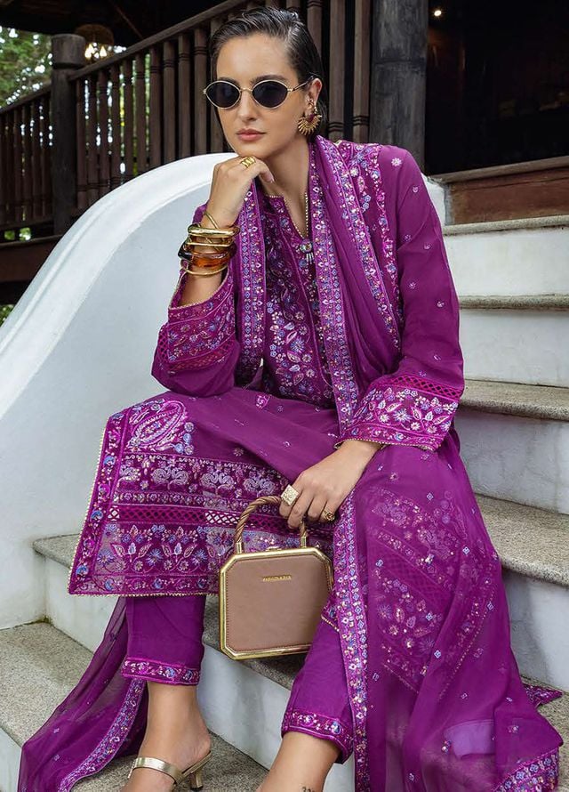 Nuvera by Mushq Hemline Embroidered Raw Silk Suits Unstitched 3 Piece MQ25NF D-05 Avenelle - Festive Collection