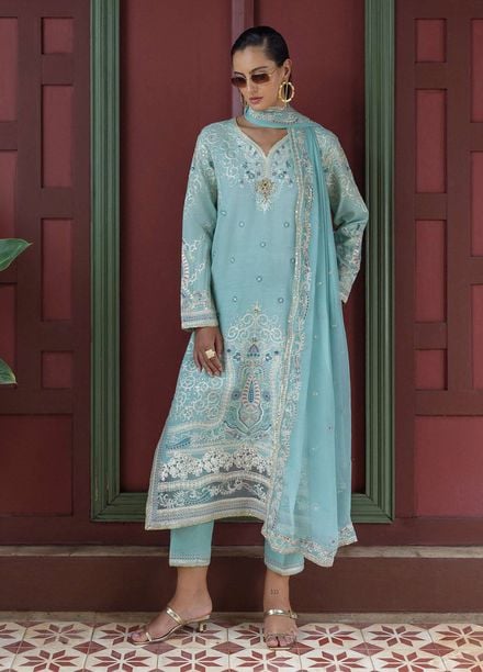 Nuvera by Mushq Hemline Embroidered Raw Silk Suits Unstitched 3 Piece MQ25NF D-06 Freyelle - Festive Collection