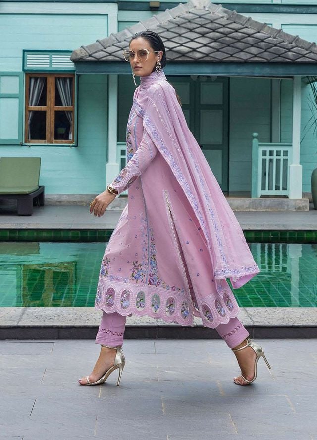 Nuvera by Mushq Hemline Embroidered Raw Silk Suits Unstitched 3 Piece MQ25NF D-07 Leore - Festive Collection