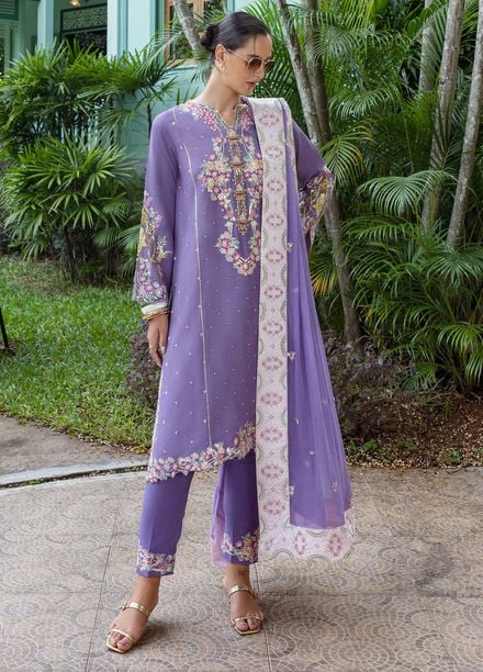 Nuvera by Mushq Hemline Embroidered Raw Silk Suits Unstitched 3 Piece MQ25NF D-09 Elaris - Festive Collection