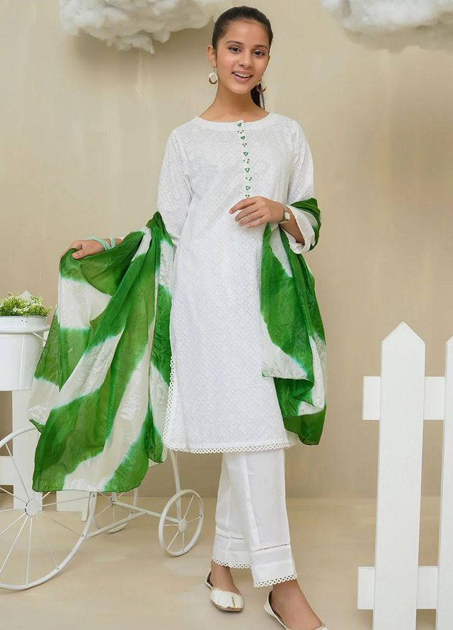 Ochre Cotton Casual 3 Piece Suit for Girls -  OFW-COR-66