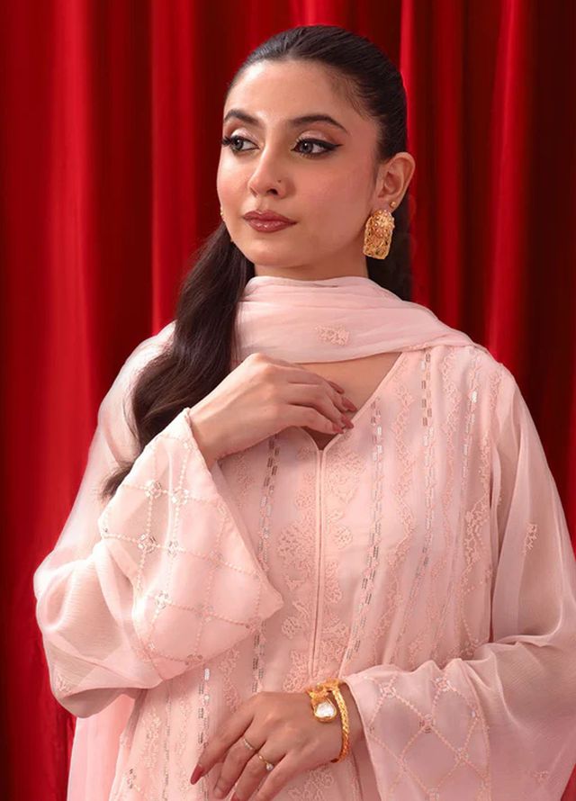 Ochre Pret Embroidered Chiffon 3 Piece SOF-04