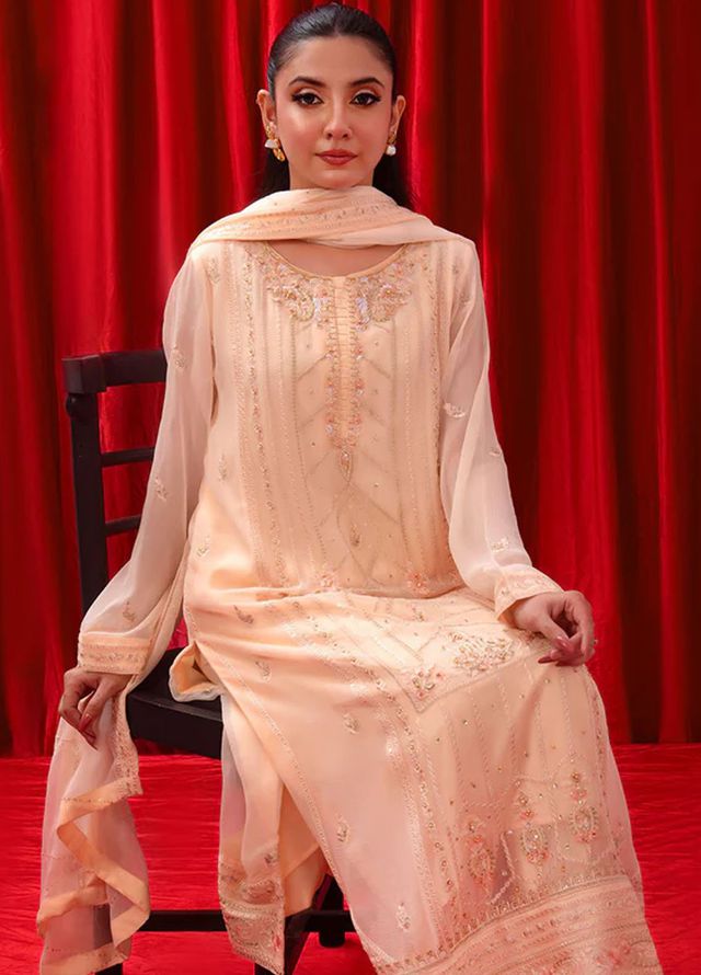 Ochre Pret Embroidered Chiffon 3 Piece SOF-07