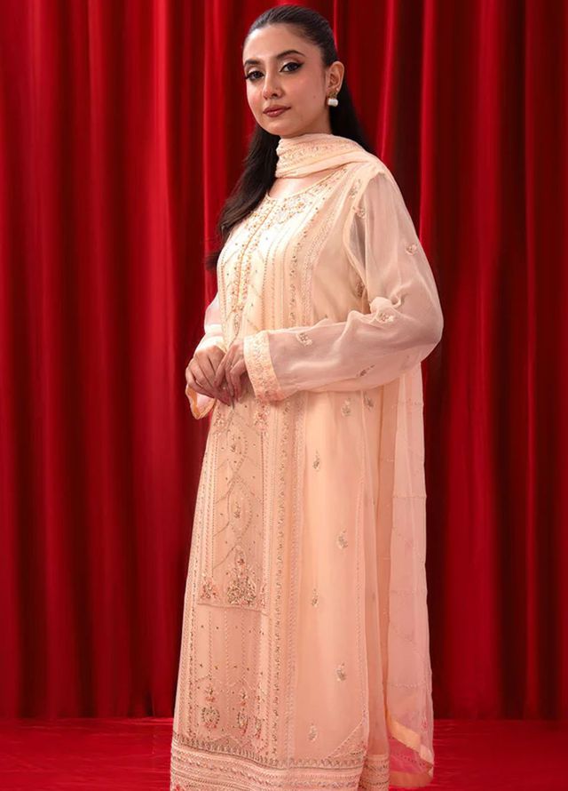 Ochre Pret Embroidered Chiffon 3 Piece SOF-07
