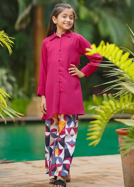 Ochre Pret Embroidered Georgette 2 Piece Suit FC-27