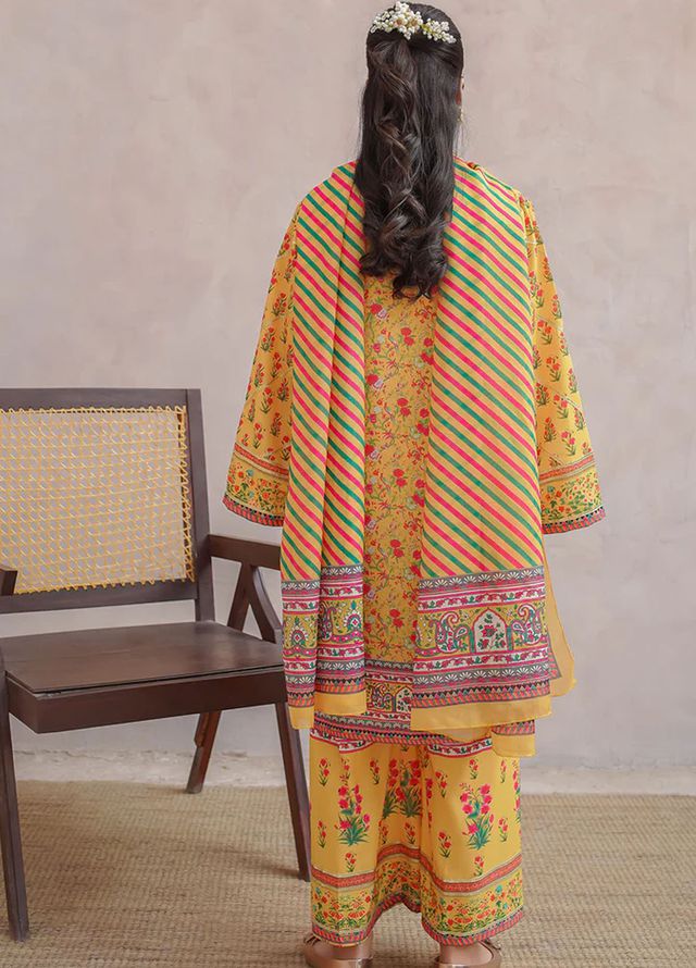 Ochre Pret Printed Swiss Lawn 3 Piece Suit CORF-11
