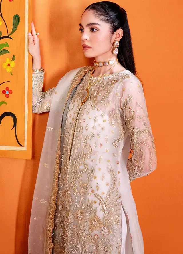 Parinaaz By Neeshay Embroidered Organza Suit Unstitched 3 Piece NSH24P Pakiza - Formal Collection