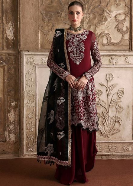 Parishay Embroidered Chiffon Suits Unstitched 3 Piece PRS25JP D-04 JRA - 04 - Formals Collection