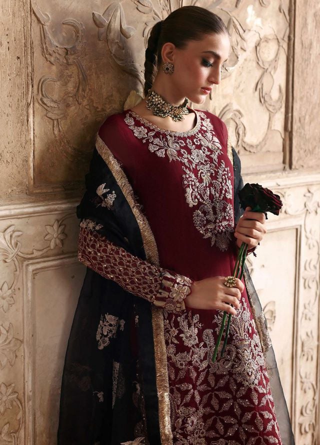 Parishay Embroidered Chiffon Suits Unstitched 3 Piece PRS25JP D-04 JRA - 04 - Formals Collection