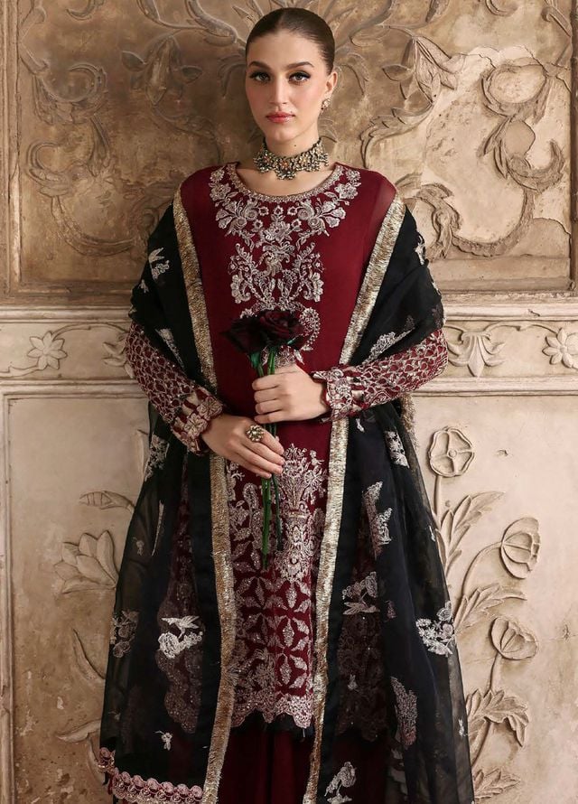 Parishay Embroidered Chiffon Suits Unstitched 3 Piece PRS25JP D-04 JRA - 04 - Formals Collection